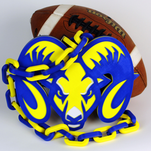 Rams Mascot Pride Chain on Football